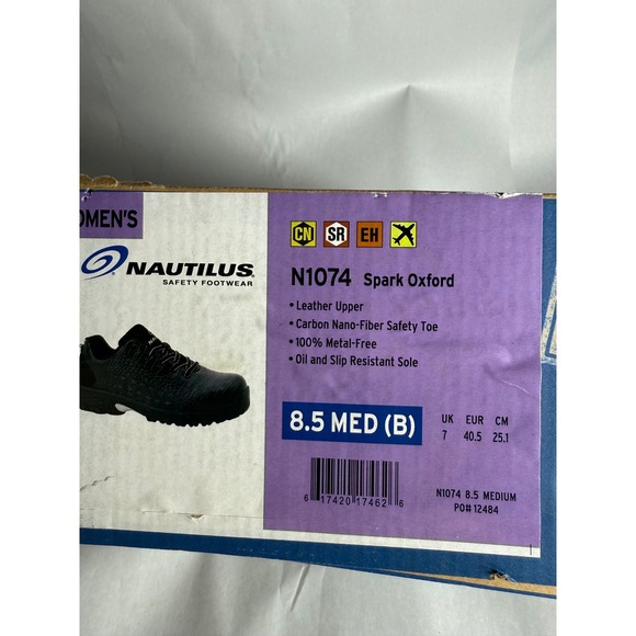 Nautilus N1074 Spark Oxford Safety Shoes Work Leather Steel Toe Women's Sz 8.5 - Picture 7 of 16